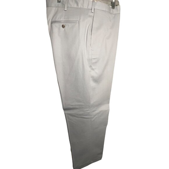 Lands End men’s dress pants size 38 traditional fit light gray flat front pocket - Picture 14 of 16